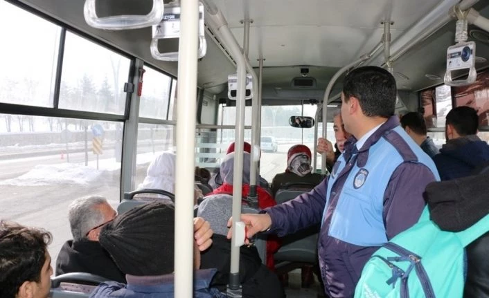 Zabıta ekiplerinden otobüslerde klima denetimi