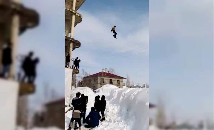 Çocukların tehlikeli kar oyunu