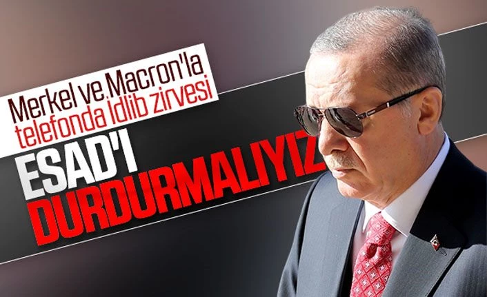 Cumhurbaşkanı Erdoğan, Merkel ve Macron ile görüştü