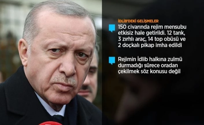 Cumhurbaşkanı Erdoğan: Putin ile İdlib