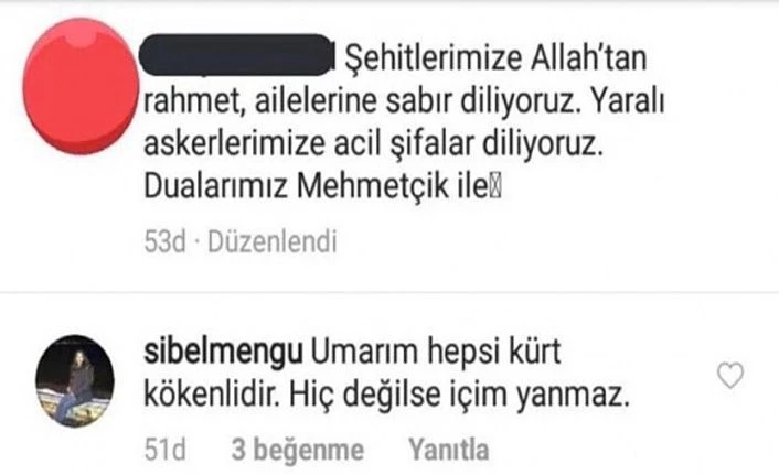 İdlib'de şehit olan asker'ler üzerinden Kürt-Türk ırkçılığı