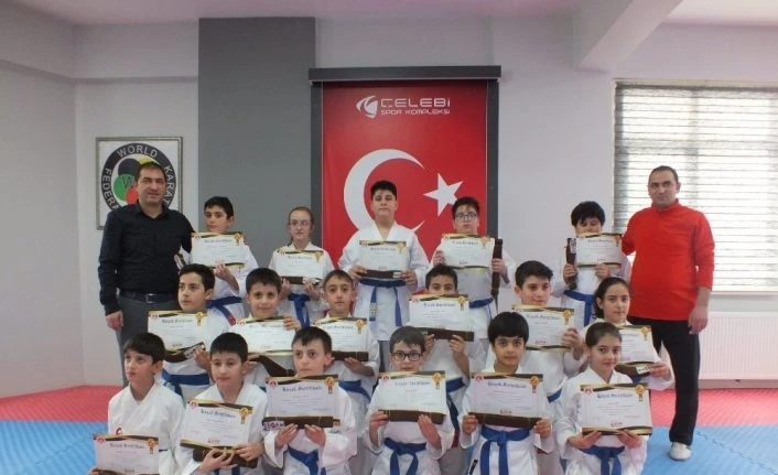 Minik karatecilerin kuşak sınavı