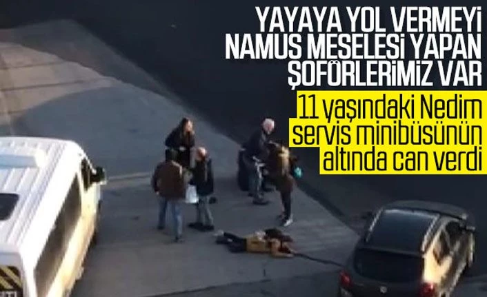 Okulan giden 11 yaşındaki çocuğu servis minibüsü ezdi