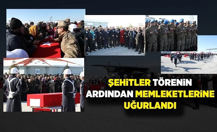 Van'daki çığ şehitleri törenin ardından memleketlerine uğurlandı