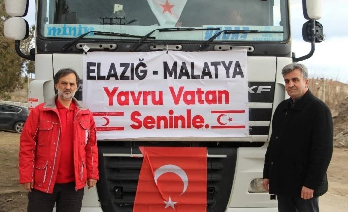 Yavru vatan Kıbrıs’tan depremzedelere 2 tır yardım