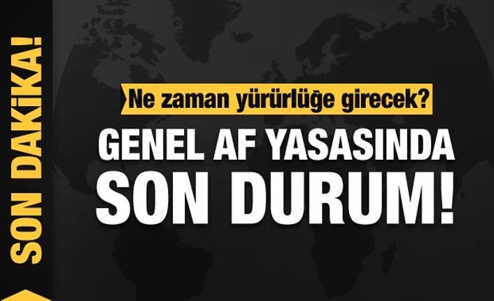 Af yasası ne zaman yürürlüğe girecek? Genel af yasasında son durum nedir? Af gelecek mi?