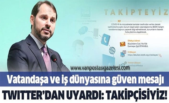 Hazine ve Maliye Bakanı Albayrak'tan bankalara 'dayanışma taahhüdü' mesajı