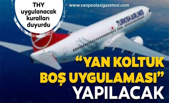 THY iç hat seferlerinde 'yan koltuk boş uygulaması' yapılacak
