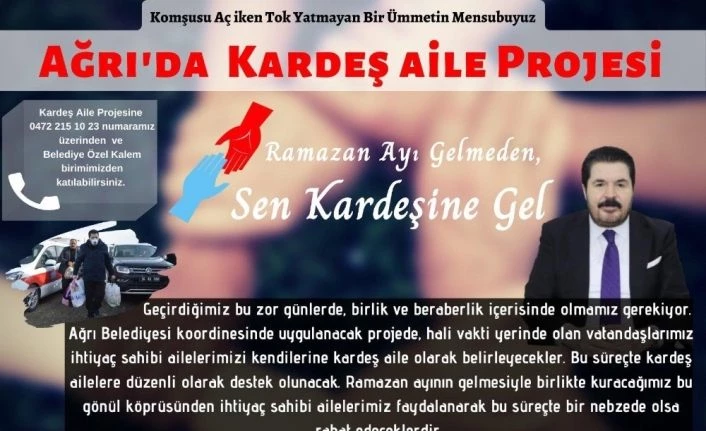 Ağrı Belediyesi “Kardeş Aile Projesi" başlattı