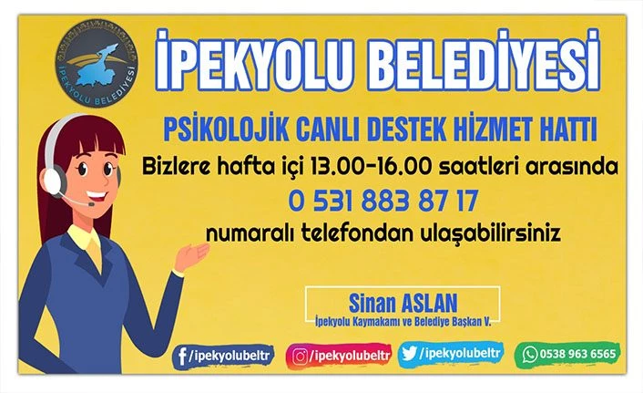 İpekyolu Belediyesi’nden Psikolojik Canlı Destek Hizmeti