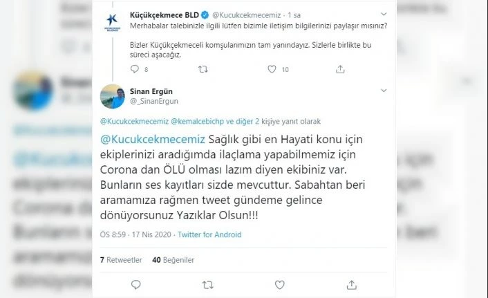 İstanbul’da virüs riski bulunan binadaki vatandaşların imdadına Başkan Sayan yetişti