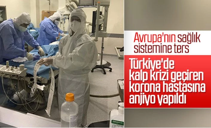 Kalp krizi geçiren koronalı hastaya anjiyo yapıldı