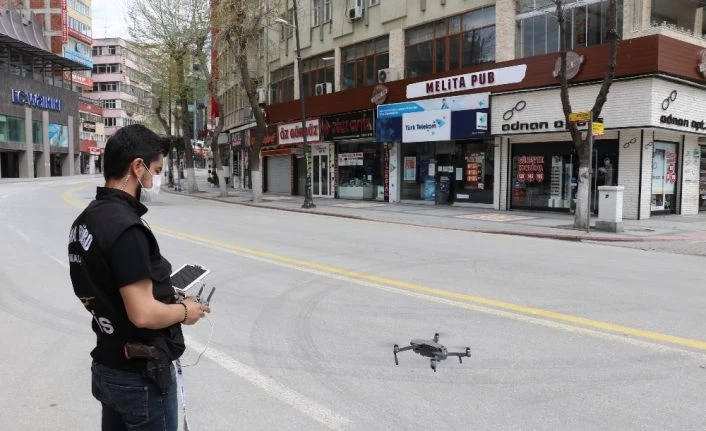Malatya’da sokağa çıkma kısıtlamasına havdan denetim sürüyor