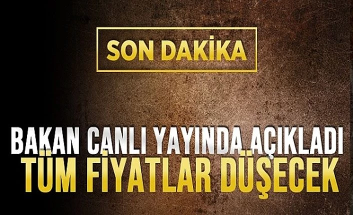 Son dakika: Bakan açıkladı! Fiyatlar düşecek