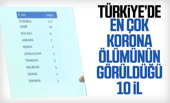 Türkiye'de il il korona ölümlerinin sayısı.. Van'da durum nasıl?
