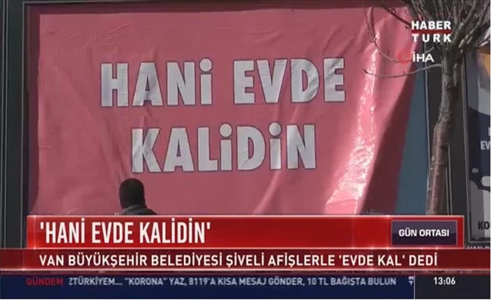 Van'daki şiveli afişler ulusal medyada gündem oldu