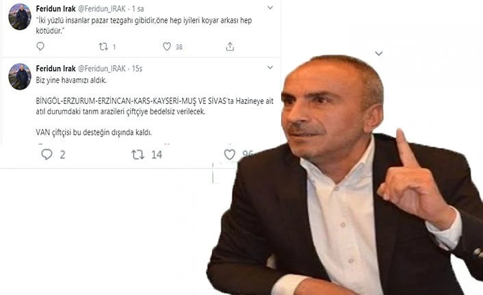 Vanlı İş Adamı Feridun Irak: İki yüzlü insanlar pazar tezgahı gibidir