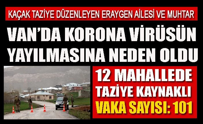 Kaçak taziye yapılan Van Ortanca’da Vaka Sayısı 101 oldu