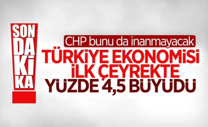 Türkiye ekonomisi yılın ilk çeyreğinde yüzde 4,5 büyüdü