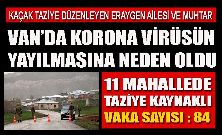 Van Ortanca'da kaçak taziye nedeniyle vaka sayısı 84'e yükseldi