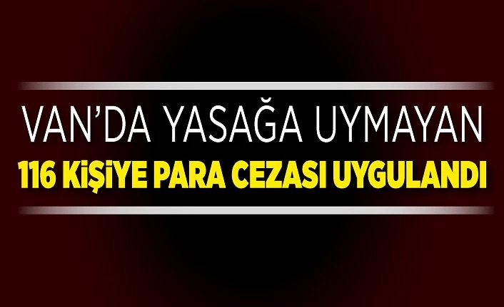 Van’da yasağa uymayan 116 kişiye para cezası uygulandı