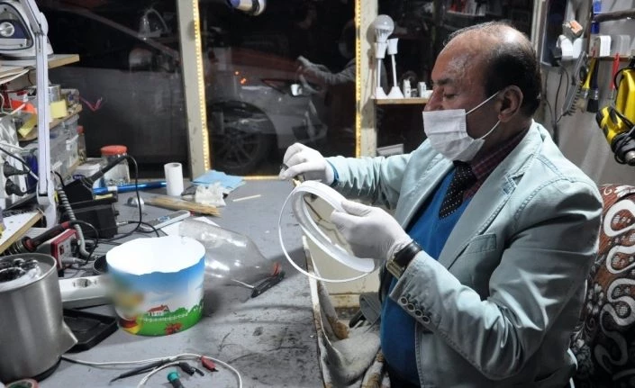 Yoğurt kabı ve pet şişeden siperlik