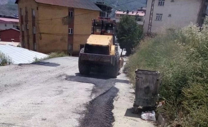 Hakkari’de asfalt yama çalışması