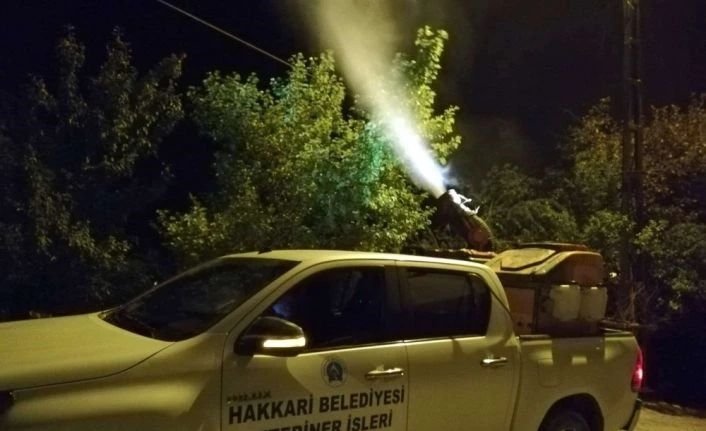 Hakkari’de haşerelere karşı ilaçlama çalışması