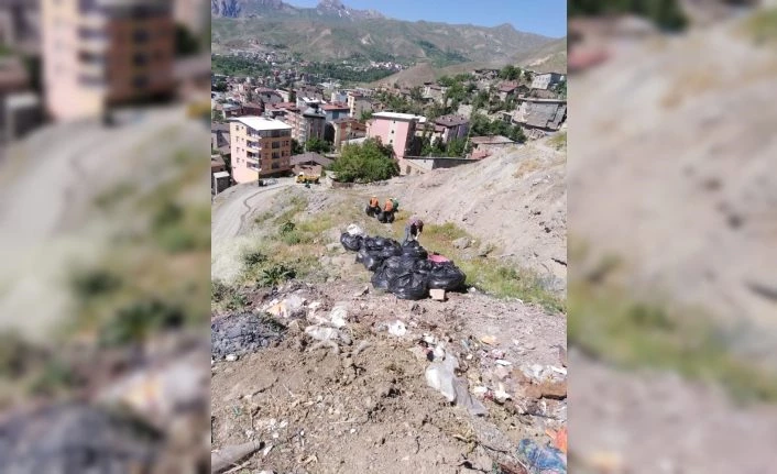 Hakkari’de tonlarca çöp toplandı