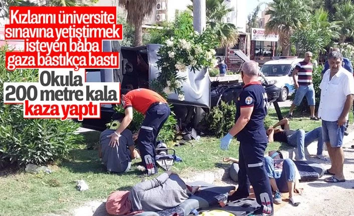 Sınava yetişmeye çalışırken kaza geçirdiler