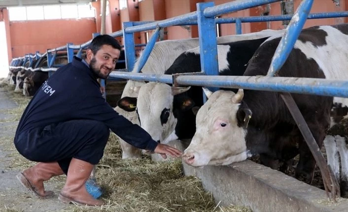 Devlet desteğiyle modern hayvan çiftliğinin sahibi oldu