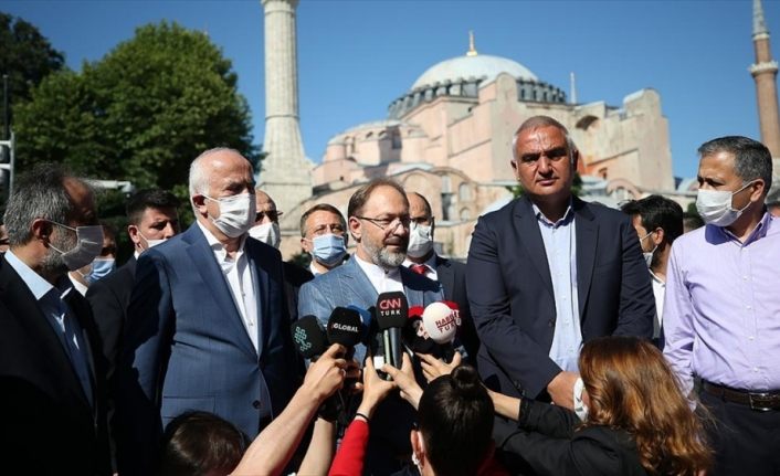Kültür ve Turizm Bakanı Ersoy ile Diyanet İşleri Başkanı Erbaş Ayasofya Camisi