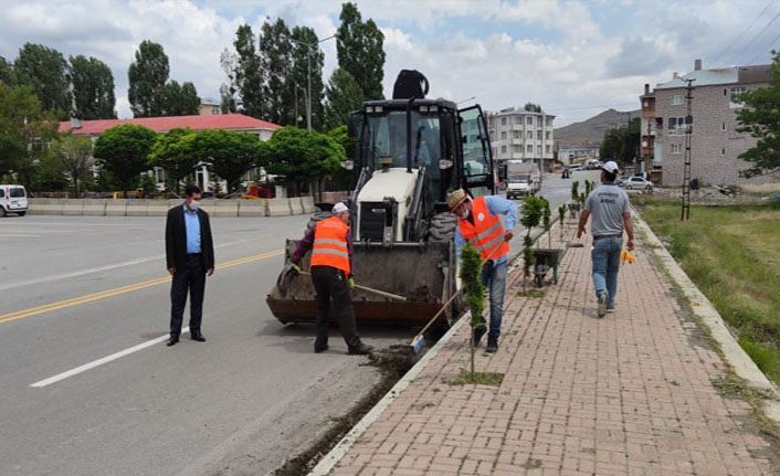 Van Muradiye Belediyesinden yol yıkama çalışması