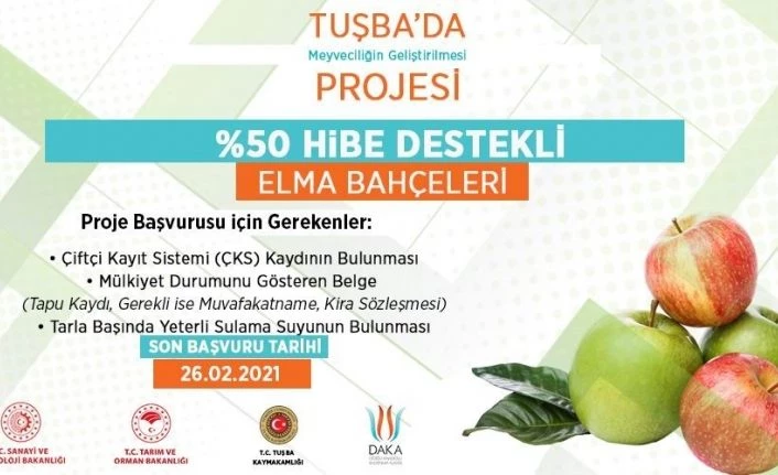 DAP ve DAKA’dan elma bahçelerine yüzde 50 hibe desteği