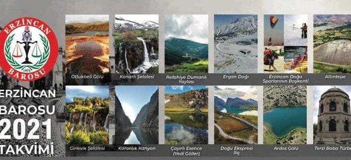 Erzincan’ın güzellikleri baro takviminde yer aldı