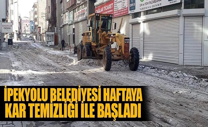 İpekyolu Belediyesi haftaya kar temizliği ile başladı