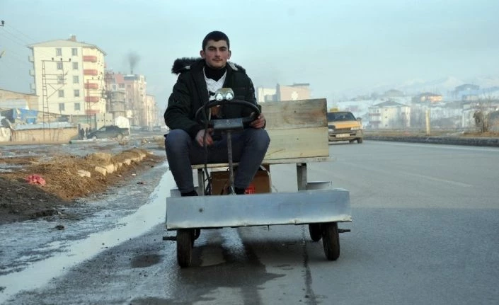 Yüksekovalı kardeşler hurda malzemeden elektrikli araç yaptı