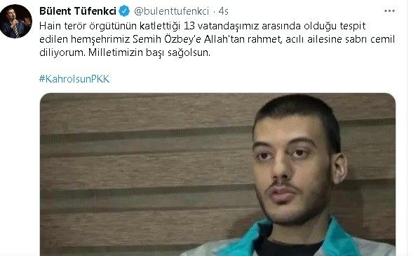 AK Partili Tüfenkci’den teröre lanet