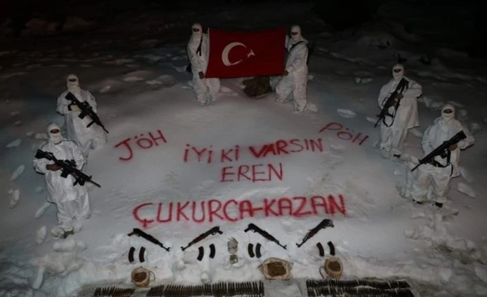 Hakkari’de Eren-9 Kazan/Han Yaylası-1 operasyonunda silah ve mühimmat ele geçirildi