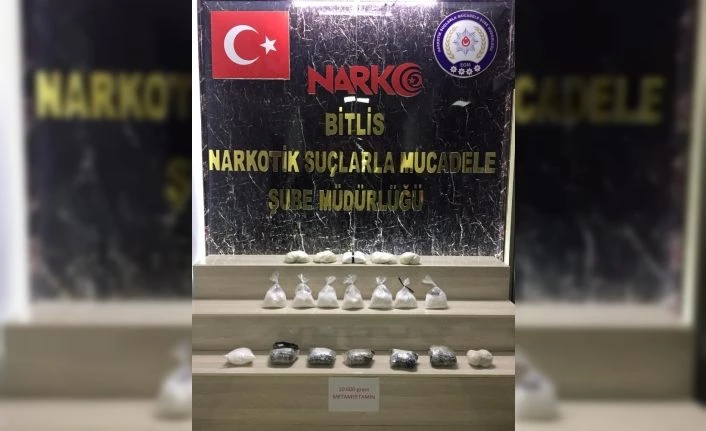 Bitlis’te 10 kilo 600 gram metanfetamin ele geçirildi