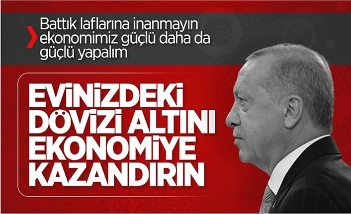Cumhurbaşkanı Erdoğan'dan altın ve döviz çağrısı