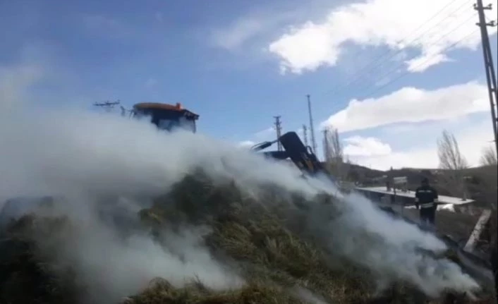 Erzurum’da ot yangını