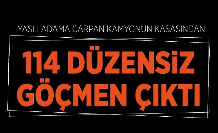Van'da yaşlı adama çarpan kamyonun kasasından 114 düzensiz göçmen çıktı