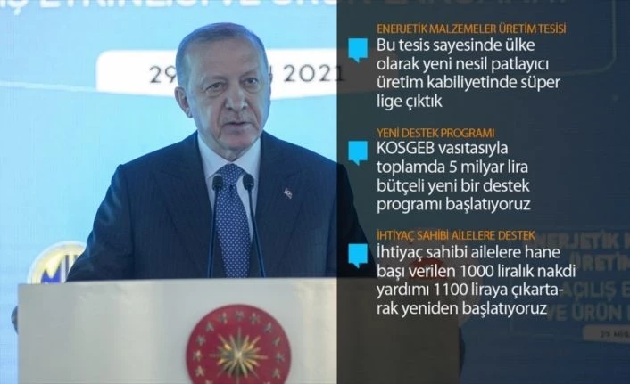 Cumhurbaşkanı Erdoğan: Yeni nesil patlayıcı üretim kabiliyetinde süper lige çıktık