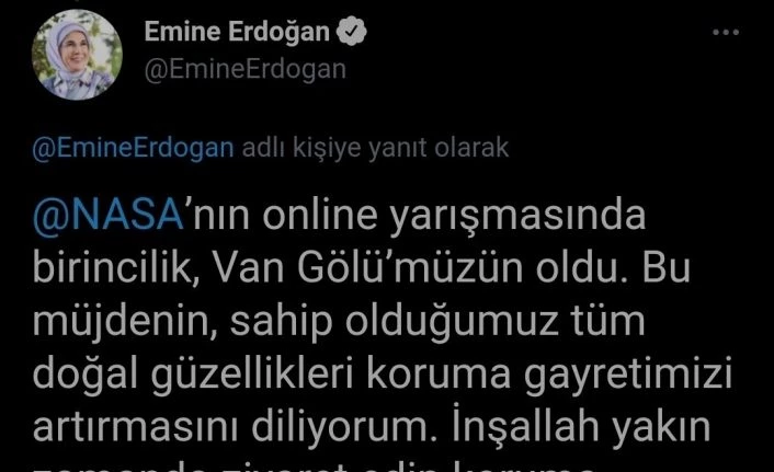 Emine Erdoğan, Van Gölü’nü ziyaret edecek