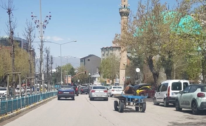 Erzurum’da dörtnala koşan at, trafiği birbirine kattı