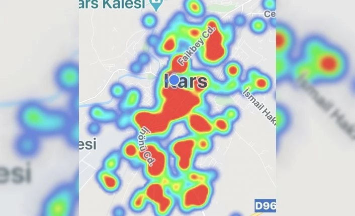 Kars’ta, korona virüs haritası kızardı