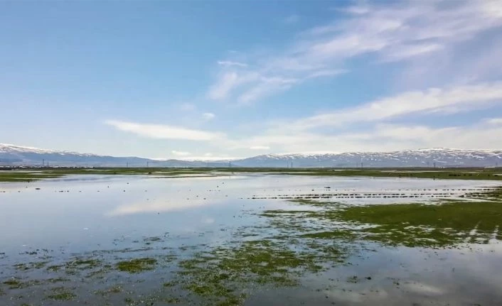 Sular altında kalan Ardahan Ovası drone ile görüntülendi