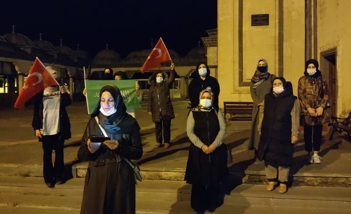 Ahlat’ta İsrail’in saldırıları protesto edildi