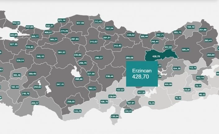 Doğu Anadolu’da vaka sayısının en yüksek olduğu il Erzincan oldu